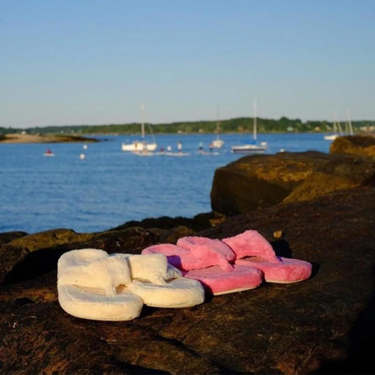 ACORN Women's Spa Thong Slippers - Powder Blue