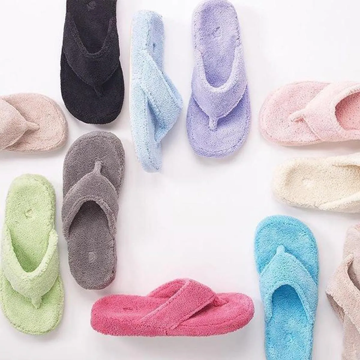 ACORN Women's Spa Thong Slippers - Powder Blue