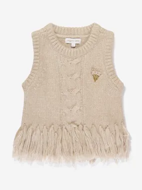 Angels Face Girls Ava Fringed Tank Top in Beige