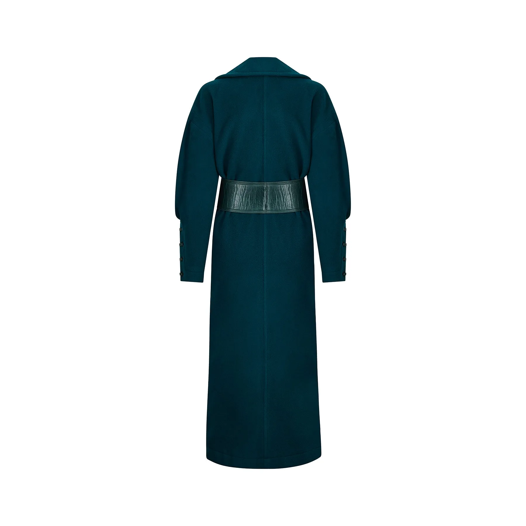 ARCHIVE - 1980s Claude Montana Teal Green Wool Overcoat