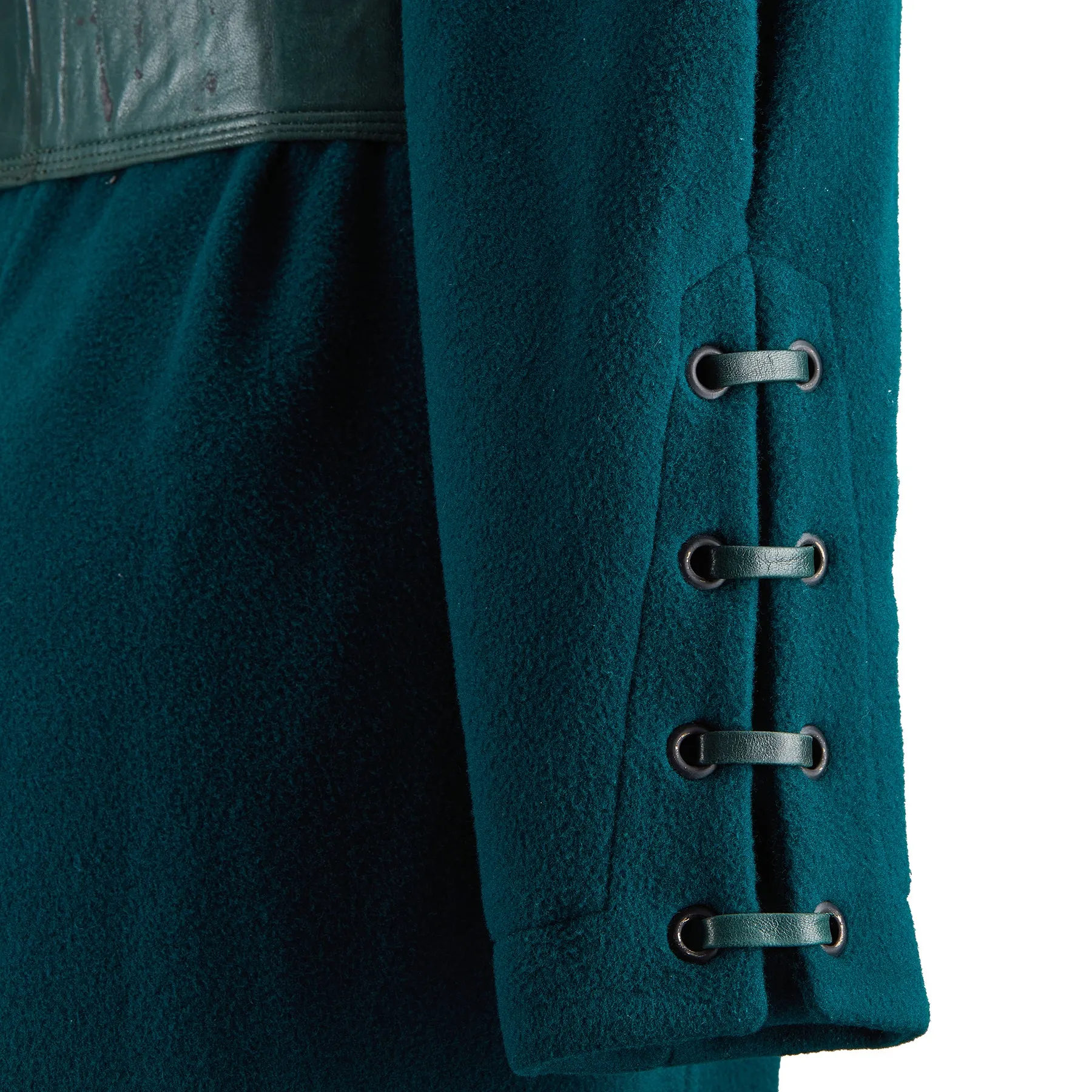 ARCHIVE - 1980s Claude Montana Teal Green Wool Overcoat