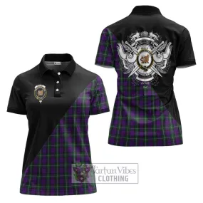 Baillie Highland Society Tartan Women's Polo Shirt with Family Crest and Military Logo Style