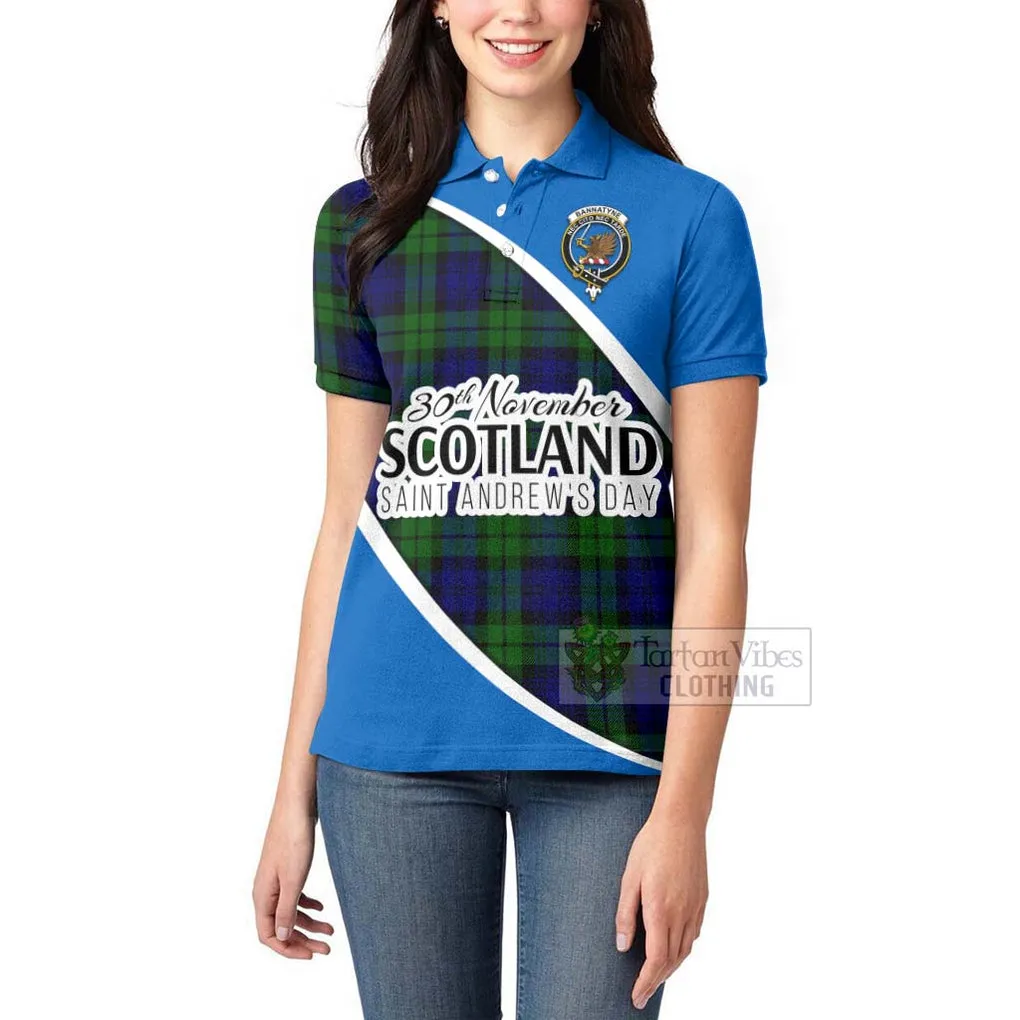 Bannatyne Family Crest Tartan Women's Polo Shirt Celebrate Saint Andrew's Day in Style