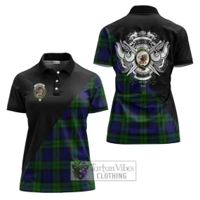 Bannatyne Tartan Women's Polo Shirt with Family Crest and Military Logo Style