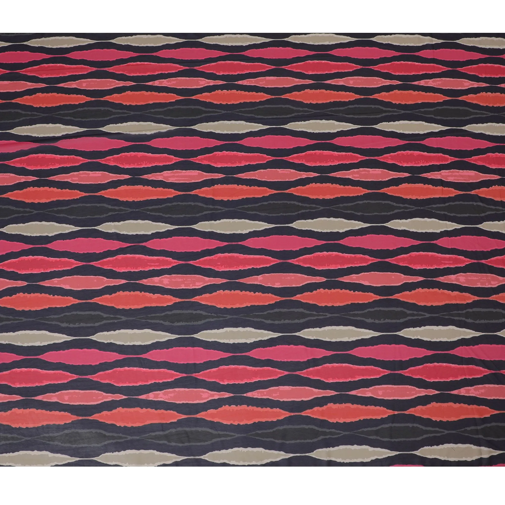 Bold Abstract Stripe Synthetic Georgette Fabric - Vibrant Colors, Buy in Meters, 110cm Width-D17995