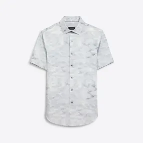 Bugatchi - Miles Cloud Print OoohCotton® Short Sleeve Shirt - Platinum