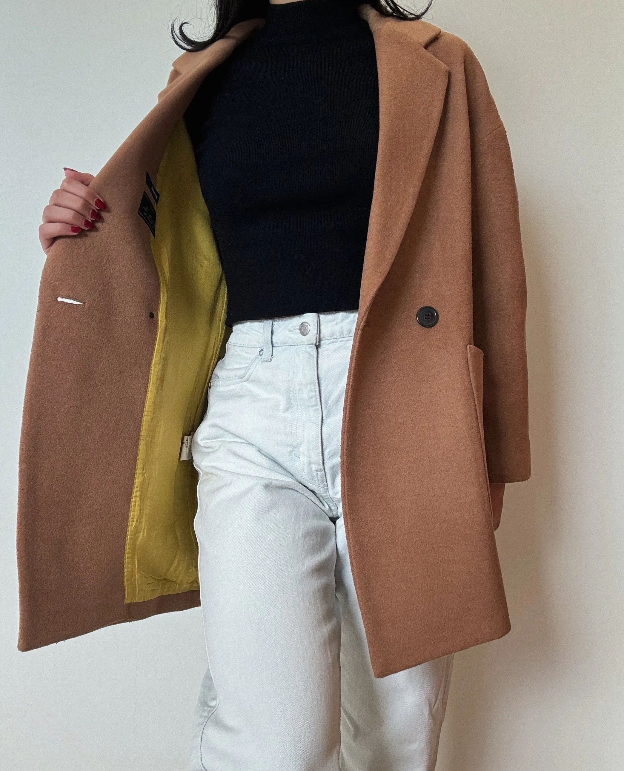 Camel Midi Coat (82% Wool)
