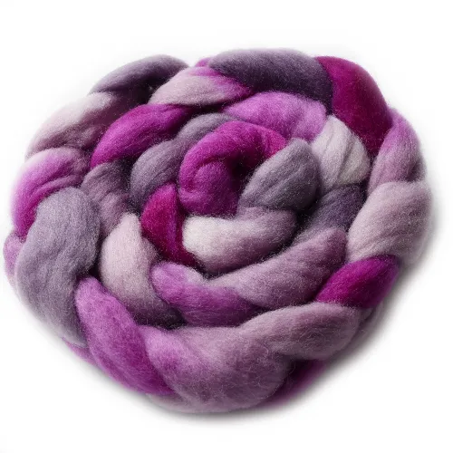 Corriedale Wool Sliver Hand Dyed Raspberry Pink 12407