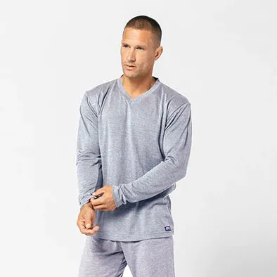 DFND Men's LS IR V Neck Sleepwear Shirt