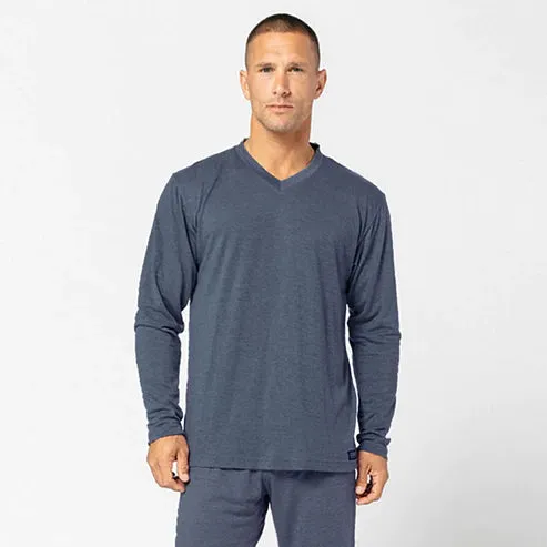 DFND Men's LS IR V Neck Sleepwear Shirt