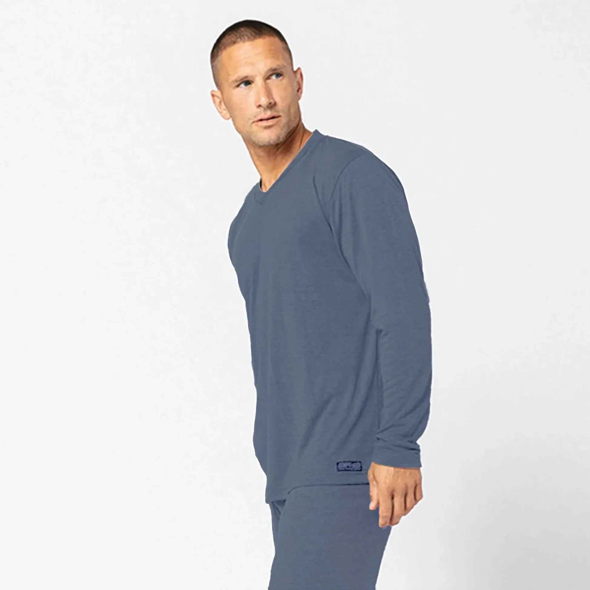 DFND Men's LS IR V Neck Sleepwear Shirt
