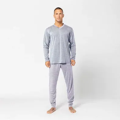 DFND Men's LS IR V Neck Sleepwear Shirt