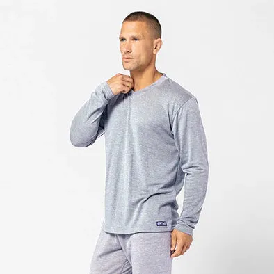 DFND Men's LS IR V Neck Sleepwear Shirt