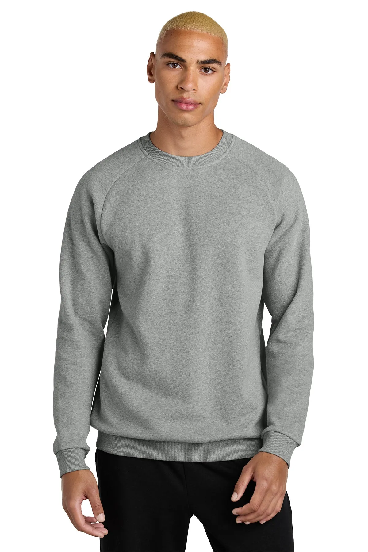 District Cloud Custom Fleece Crews, Heathered Steel