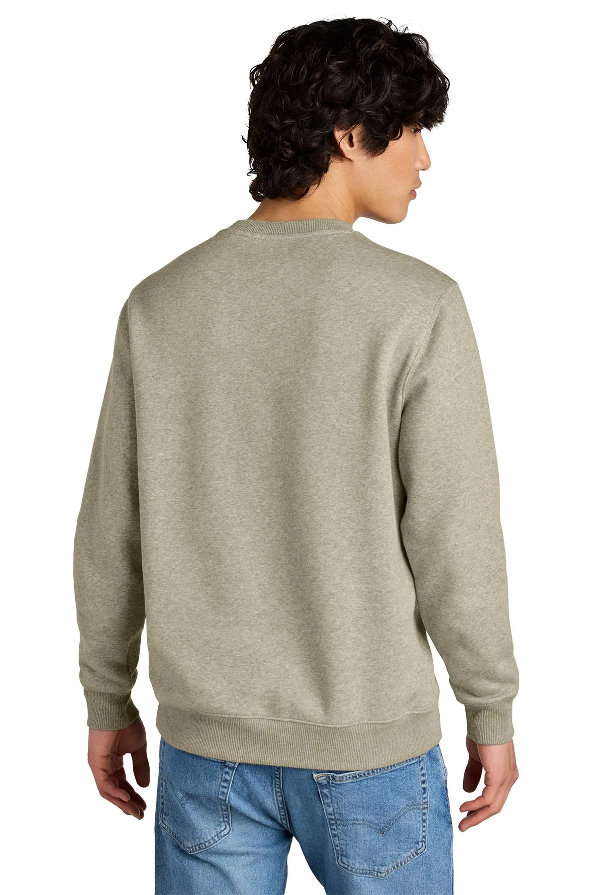 District Perfect Weight Custom Fleece Crews, Heathered Latte