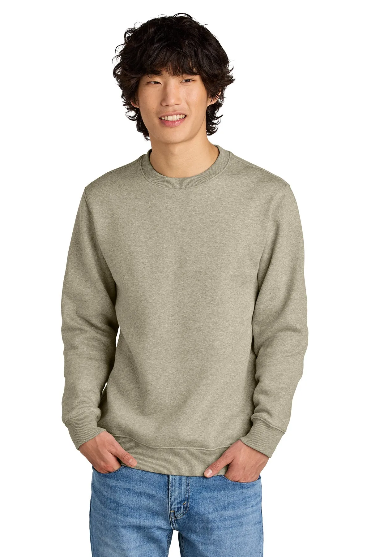 District Perfect Weight Custom Fleece Crews, Heathered Latte