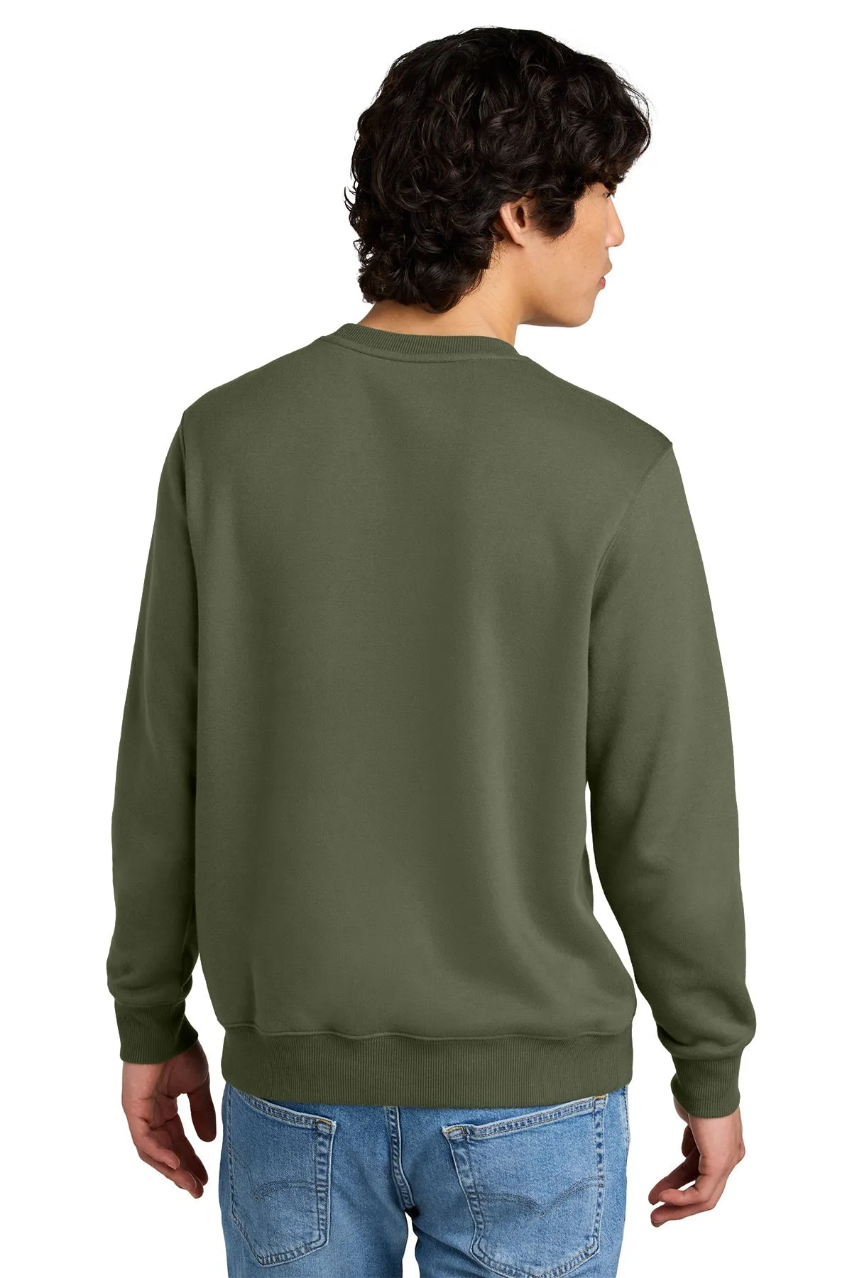 District Perfect Weight Custom Fleece Crews, Military Green