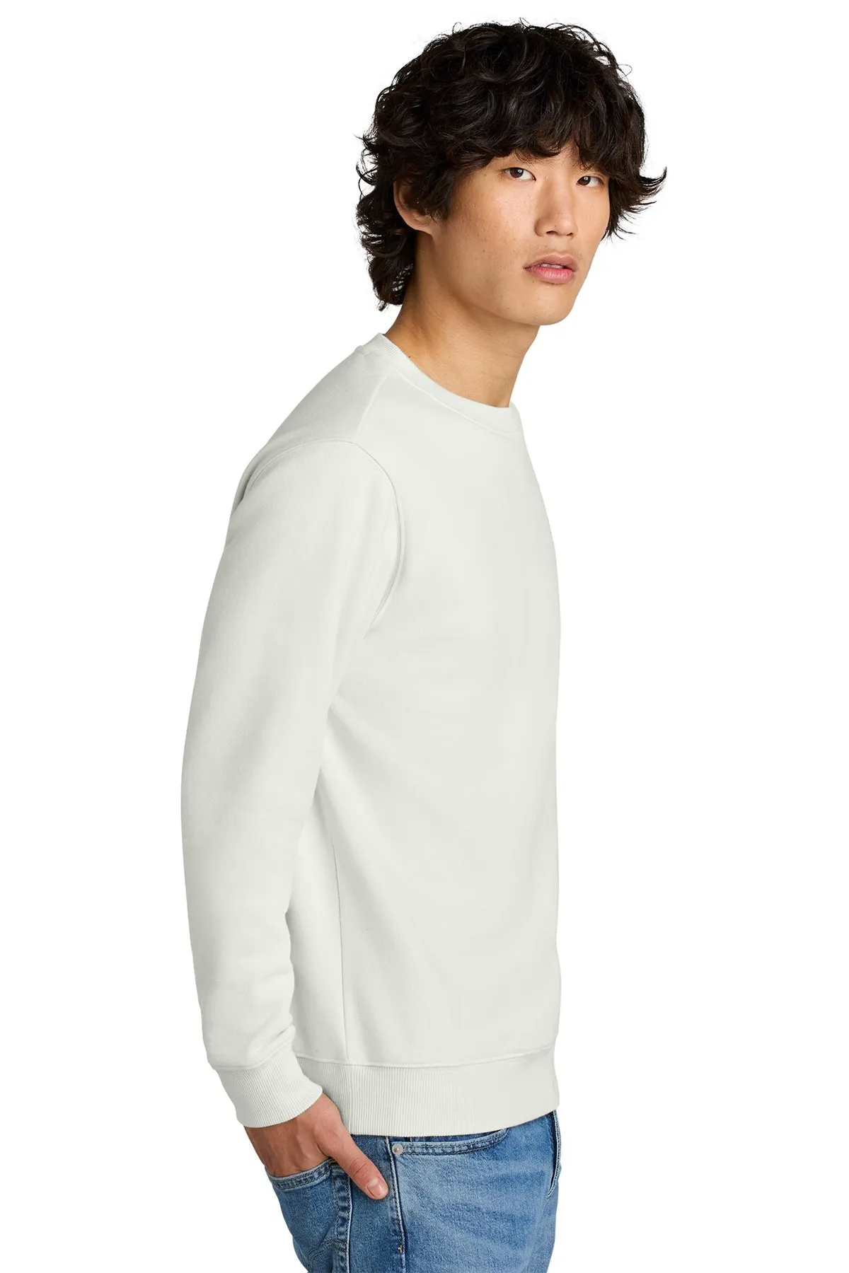 District Perfect Weight Custom Fleece Crews, White Onyx