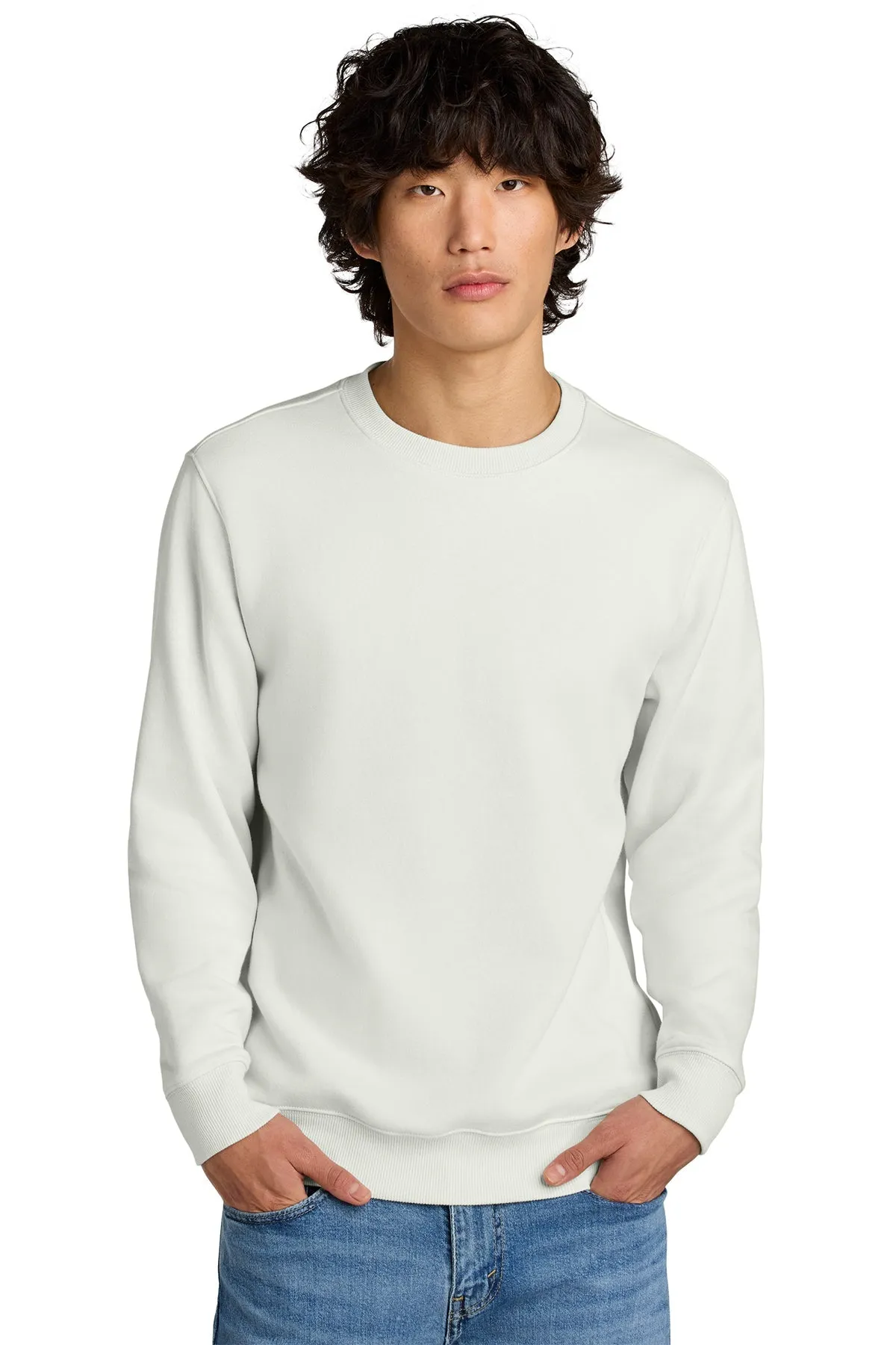 District Perfect Weight Custom Fleece Crews, White Onyx
