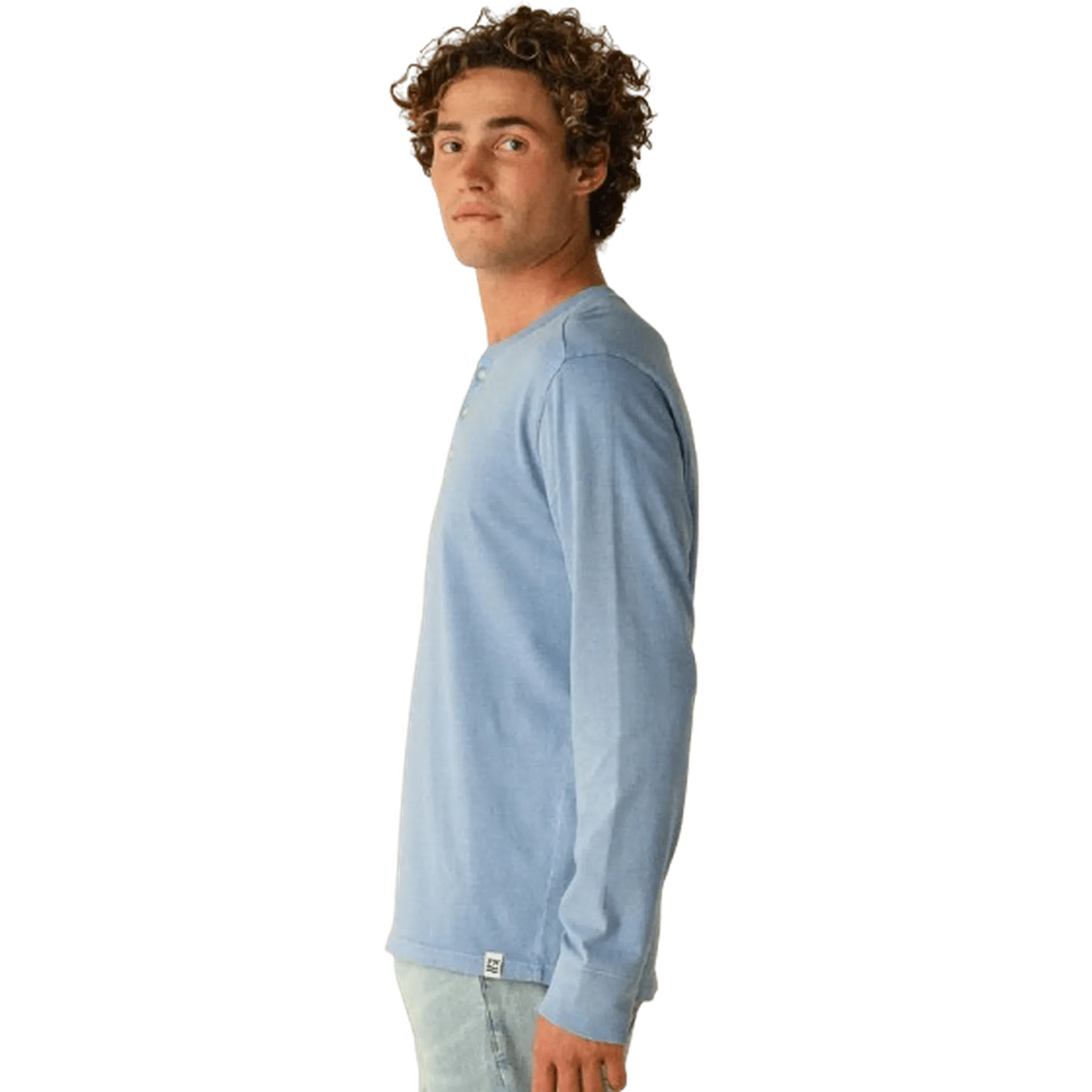 FAIR HARBOR: Light Blue Saltaire Henley