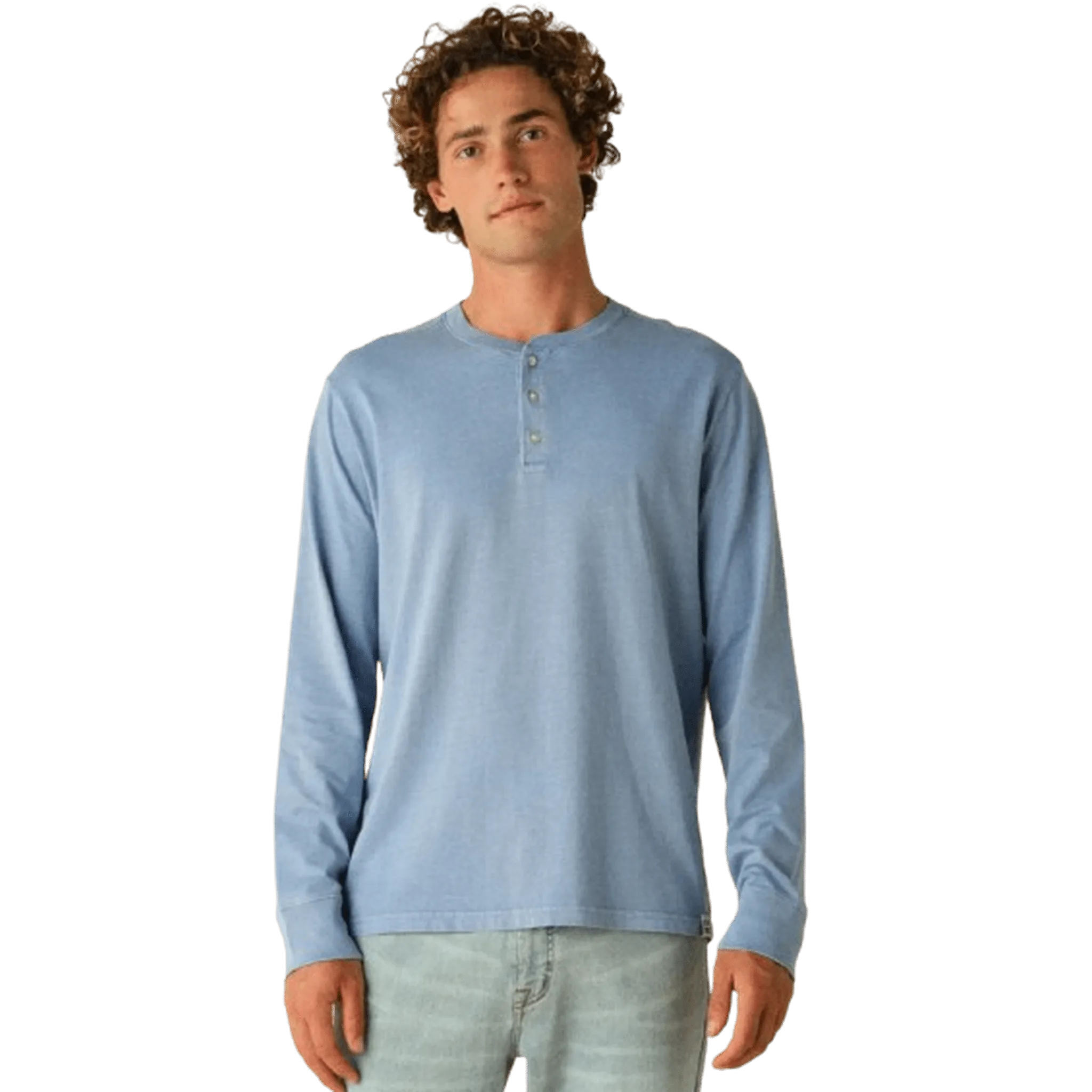 FAIR HARBOR: Light Blue Saltaire Henley