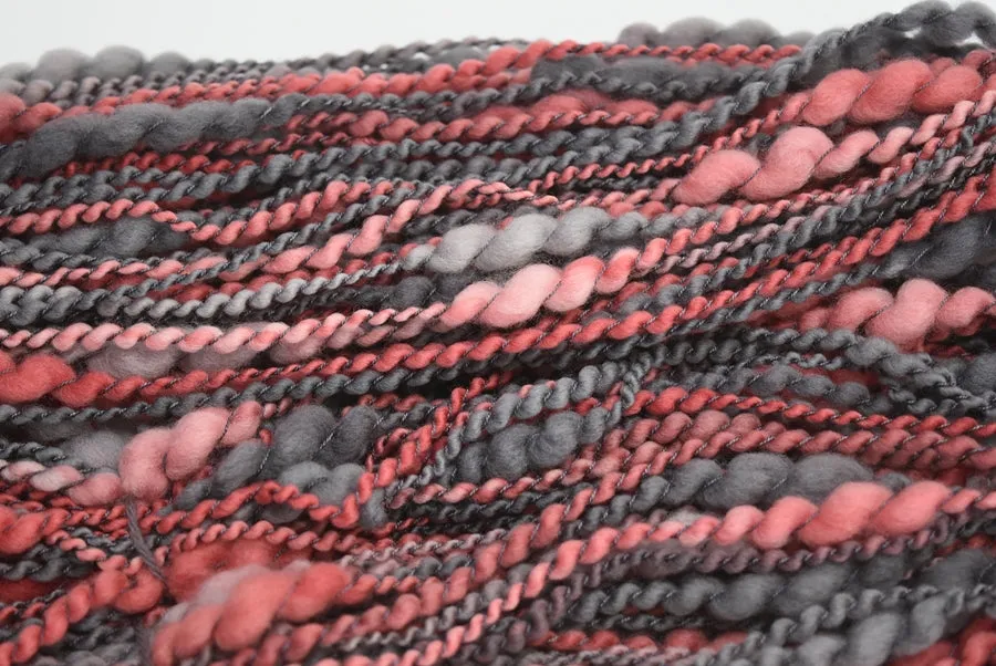 Hand Spun Chunky Tasmanian Merino Yarn in Dusty Red 12991