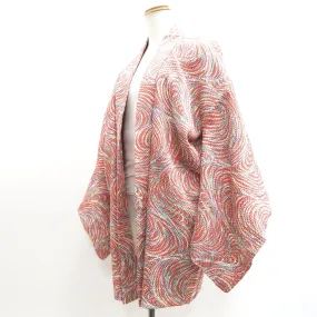Haori Jacket Vermillion Shibori Ryusui Silk #9768A3
