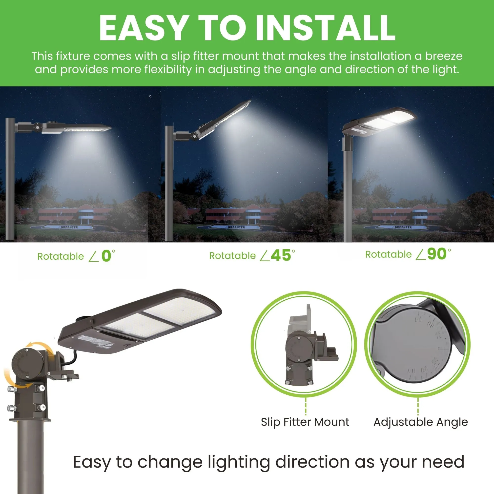 LED Street Light - 240W - 44,820 Lumens - Shorting Cap - Slip Fitter Mount - AL5 Series - UL DLC 5.1