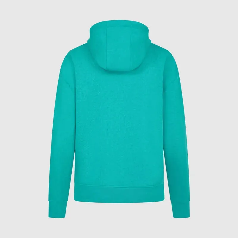 Mercedes AMG Petronas F1 Women's Oversized Logo Hoodie - Black/Green