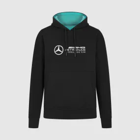 Mercedes AMG Petronas F1 Women's Oversized Logo Hoodie - Black/Green