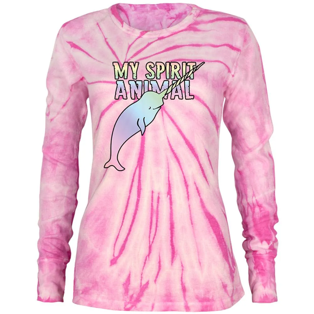 My Spirit Animal Narwhal Unicorn Of The Sea Pastel Juniors Long Sleeve Thermal Shirt