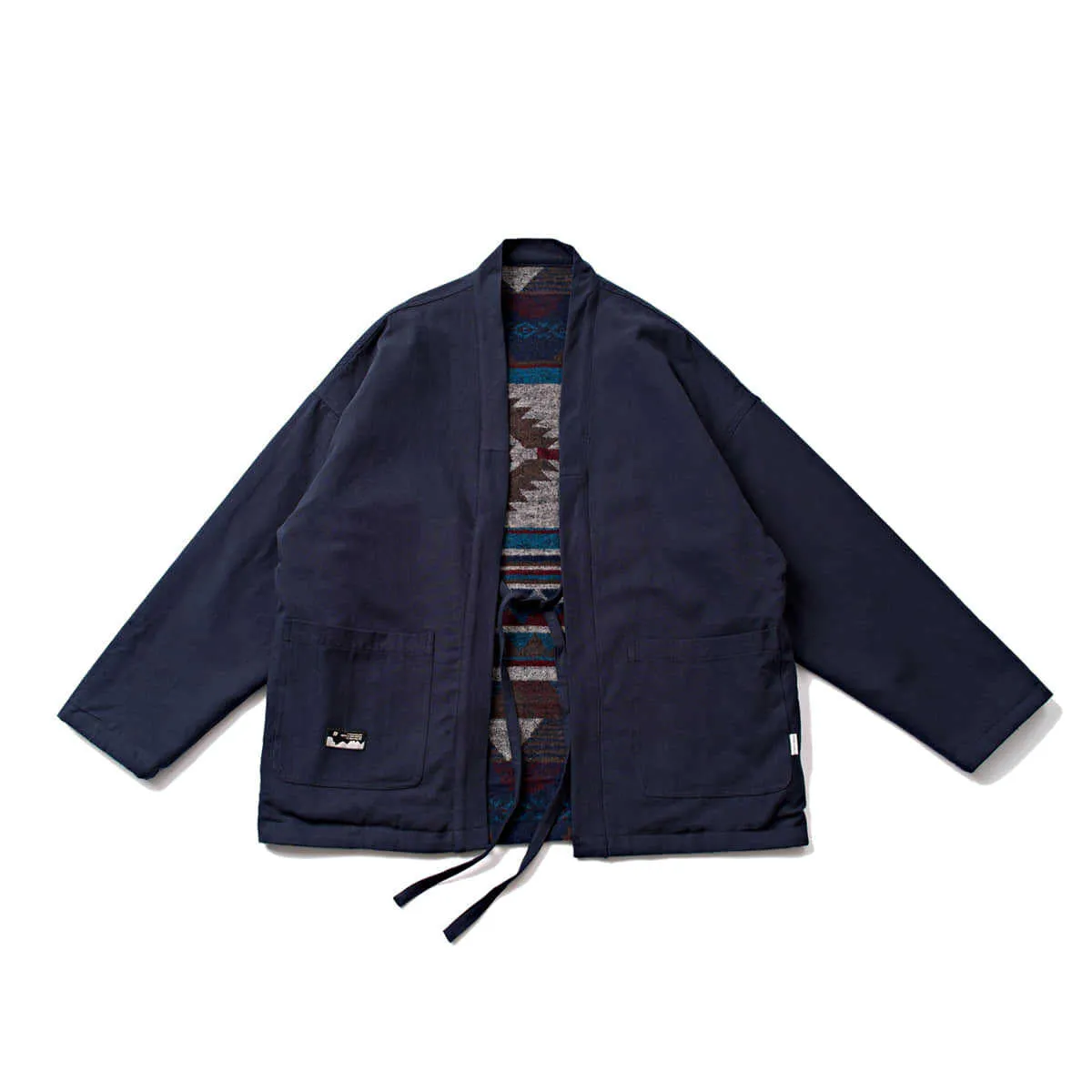 Navy Blue Haori Jacket, Reversible Japanese Kimono / Unisex Fit