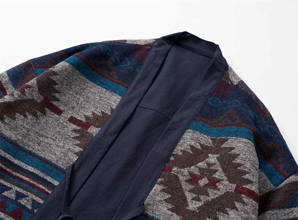 Navy Blue Haori Jacket, Reversible Japanese Kimono / Unisex Fit