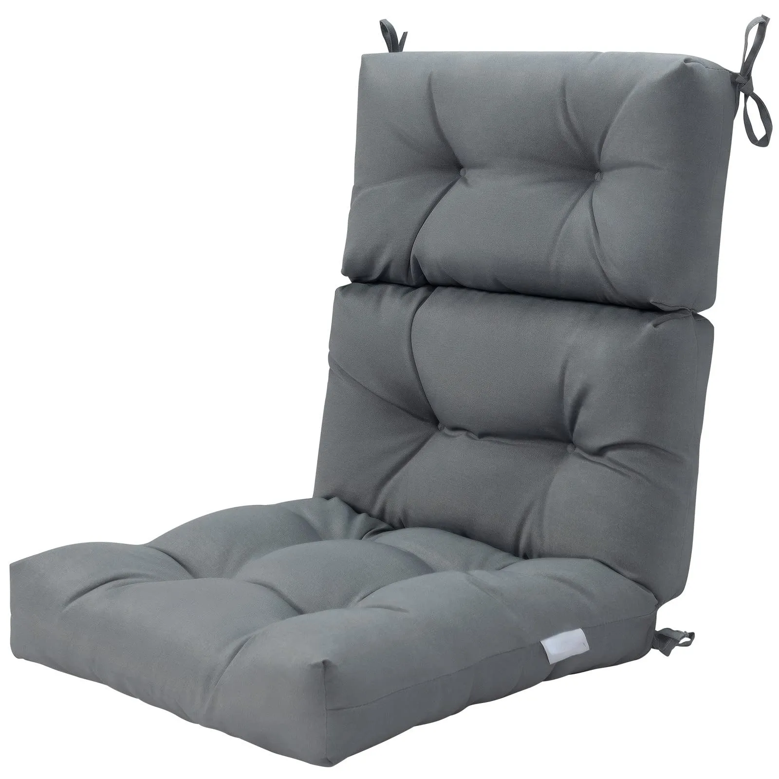 Patio High Back Chair Cushion, Tufted Chair Seat Pads with Non-Slip String Ties