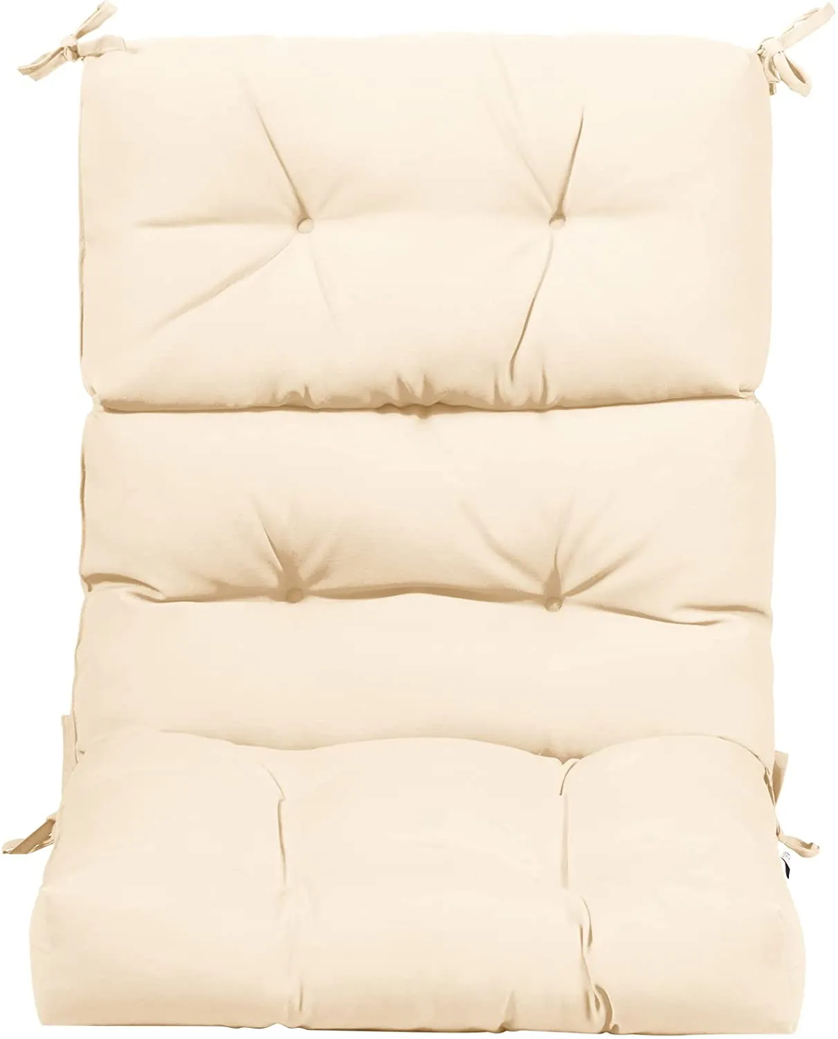 Patio High Back Chair Cushion, Tufted Chair Seat Pads with Non-Slip String Ties