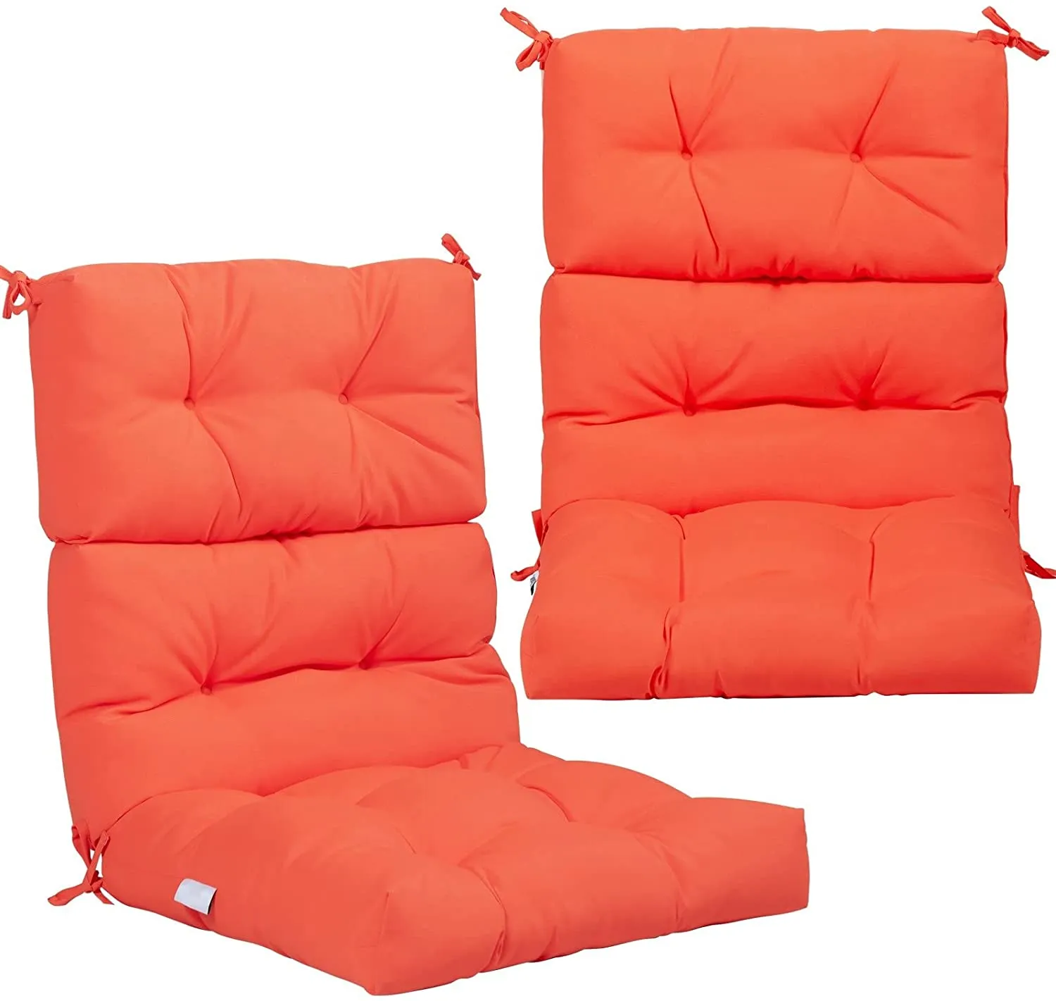 Patio High Back Chair Cushion, Tufted Chair Seat Pads with Non-Slip String Ties