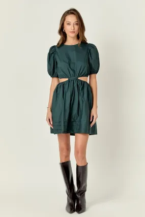 Pleats with Cut-out Detail Mini Dress