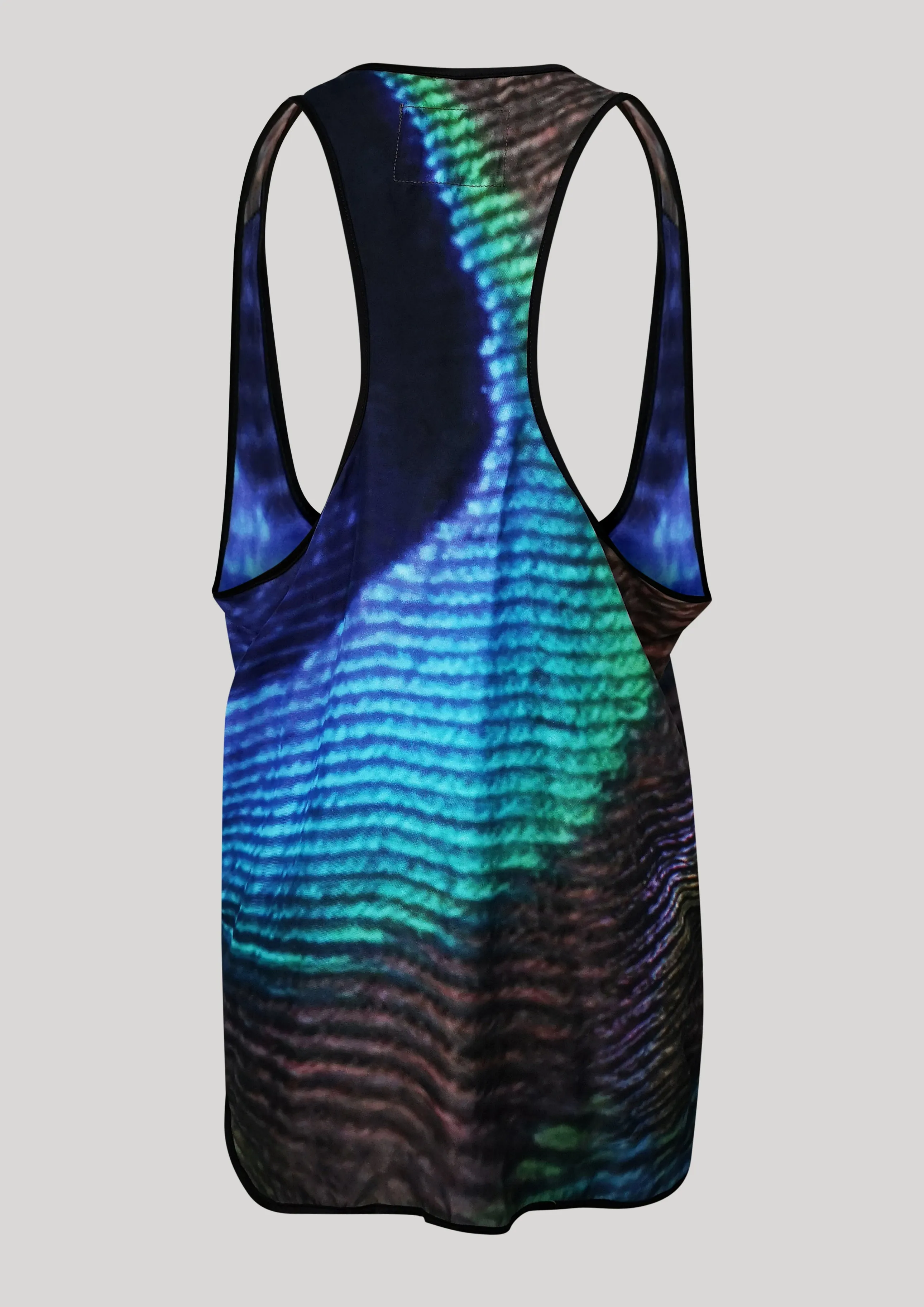TANK TOP - SILKY CUPRO printed peacock