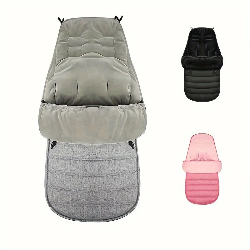 Universal Winter Stroller Pad Waterproof Windproof Warm Coral Fleece Lined