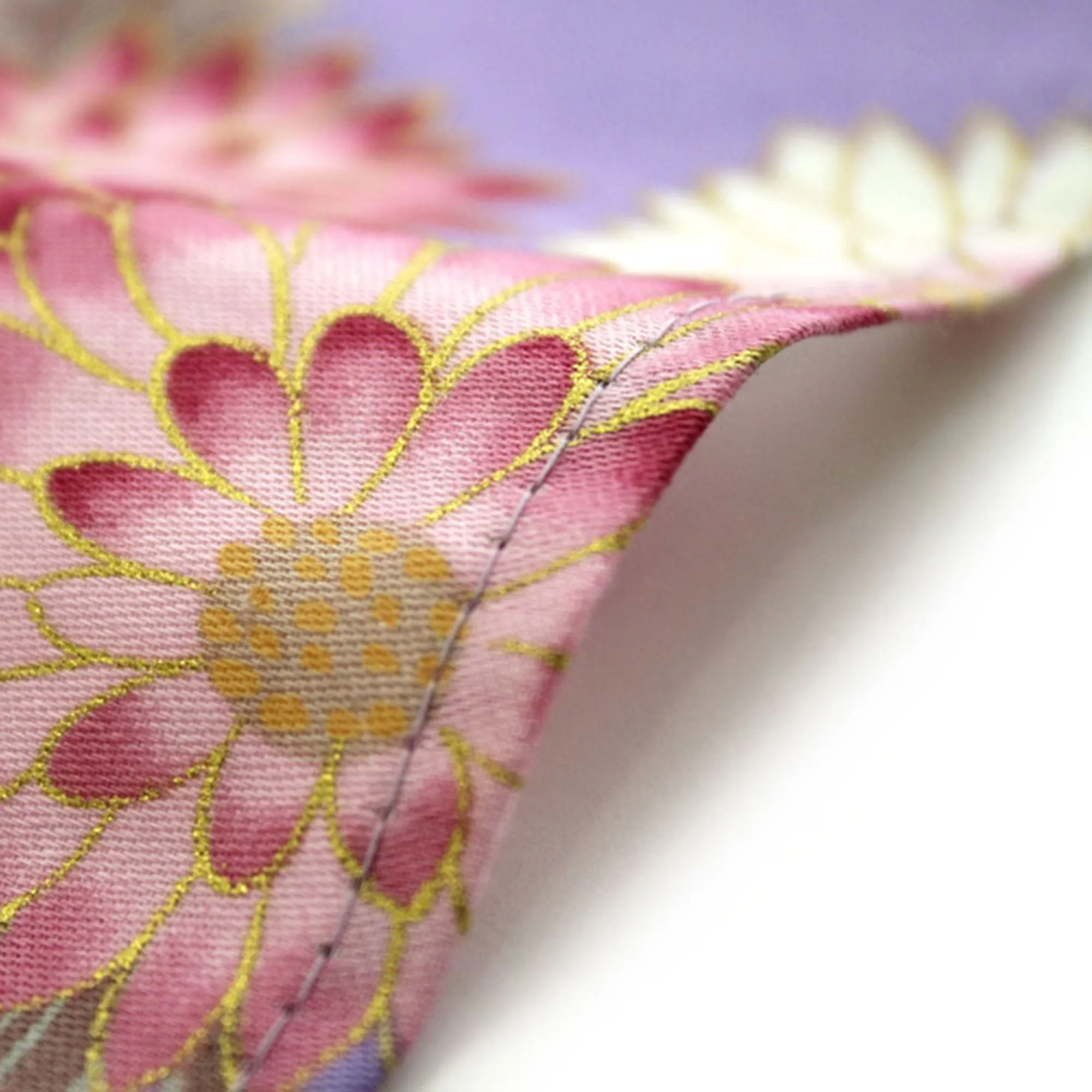 Women's Happi Coat: Kimono Robe - Flowers in Bloom Purple