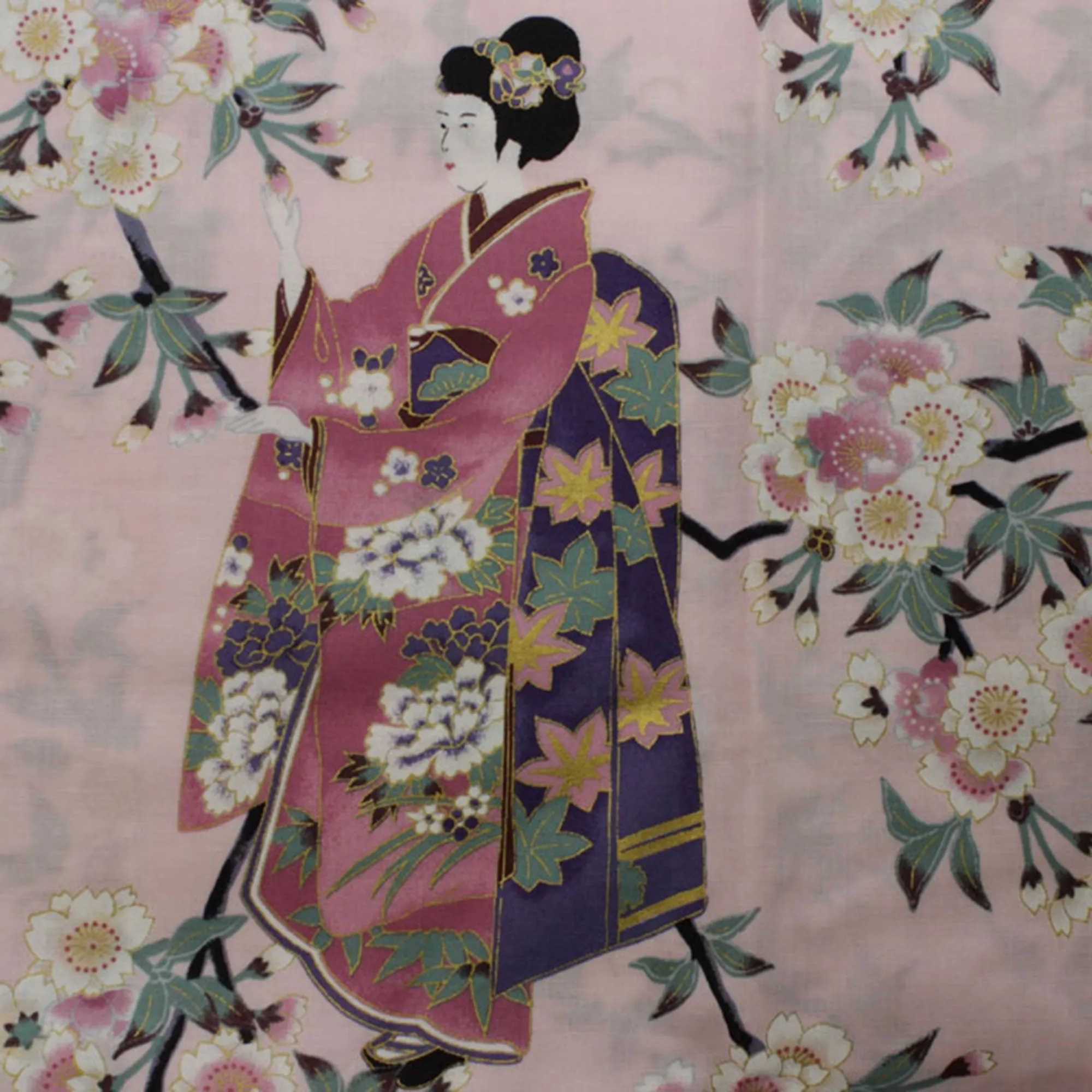 Women's Happi Coat: Kimono Robe - Lovely "Maiko" Pink